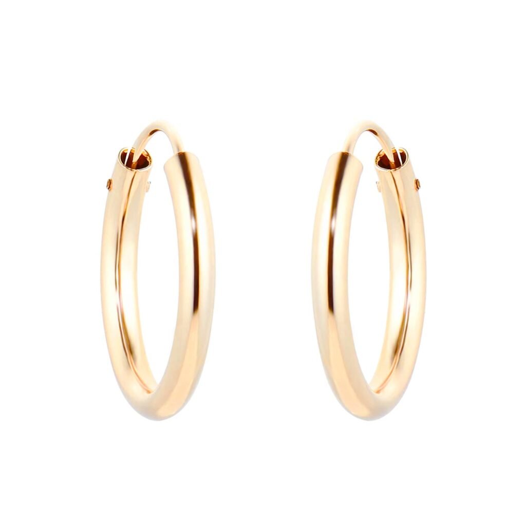 9ct Yellow Gold 13mm Hoop Earrings