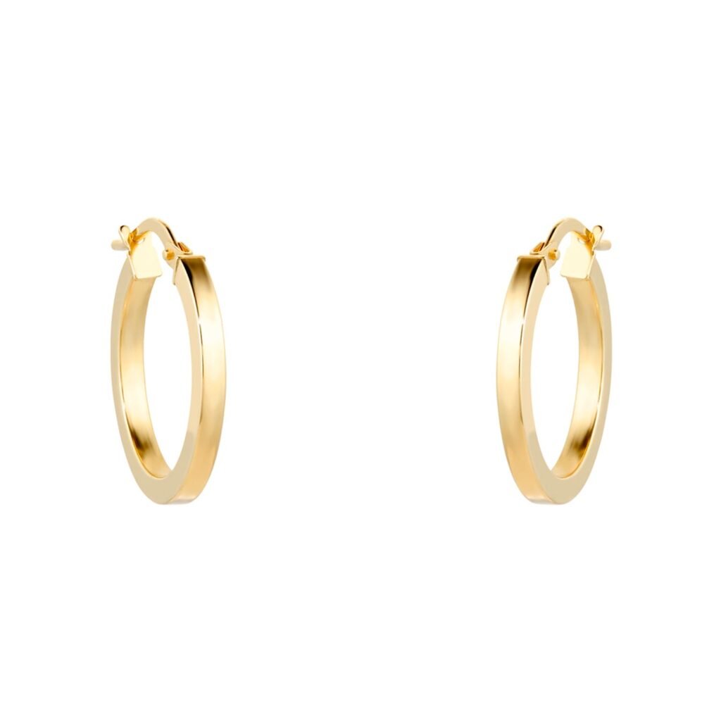 9ct Yellow Gold 18mm Medium Hoop Earrings