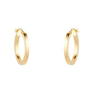 9ct Yellow Gold 18mm Medium Hoop Earrings