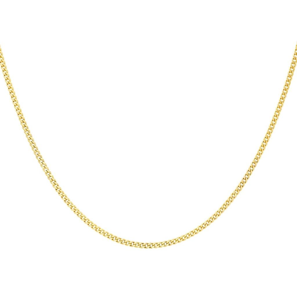 9ct Yellow Gold 60cm (24_) Curb Chain 0.8mm Width