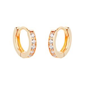 9ct Yellow Gold Cubic Zirconia Huggie Earrings