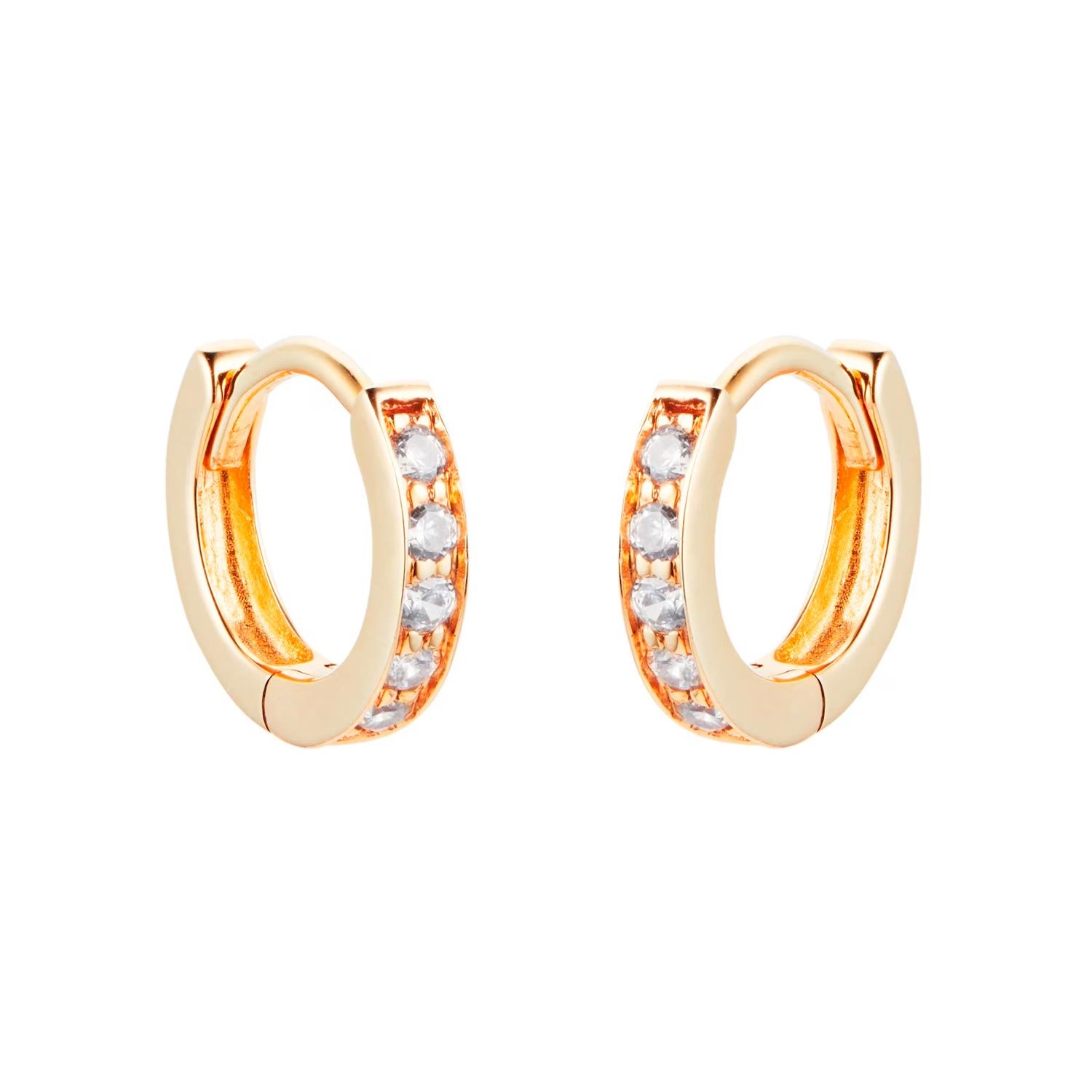 9ct Yellow Gold Cubic Zirconia Huggie Earrings