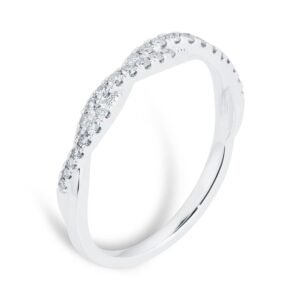 18ct White Gold 0.20ct Diamond Twist Eternity Ring