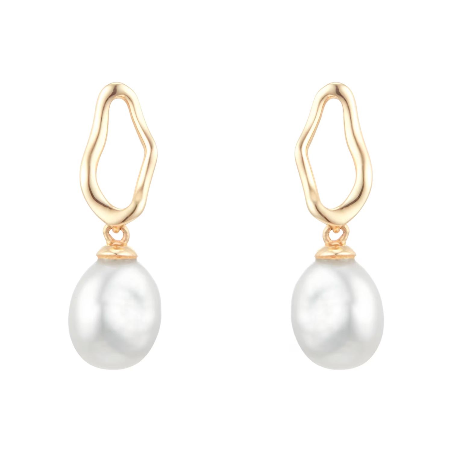 18ct Yellow Gold Baroque Pearl Stud Earrings
