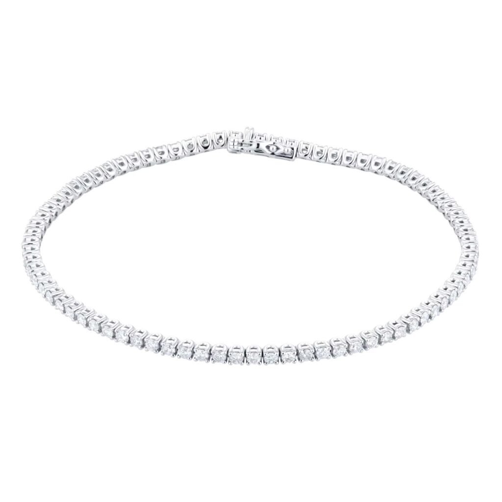 9ct White Gold 2.00cttw 7_ Diamond Line Bracelet