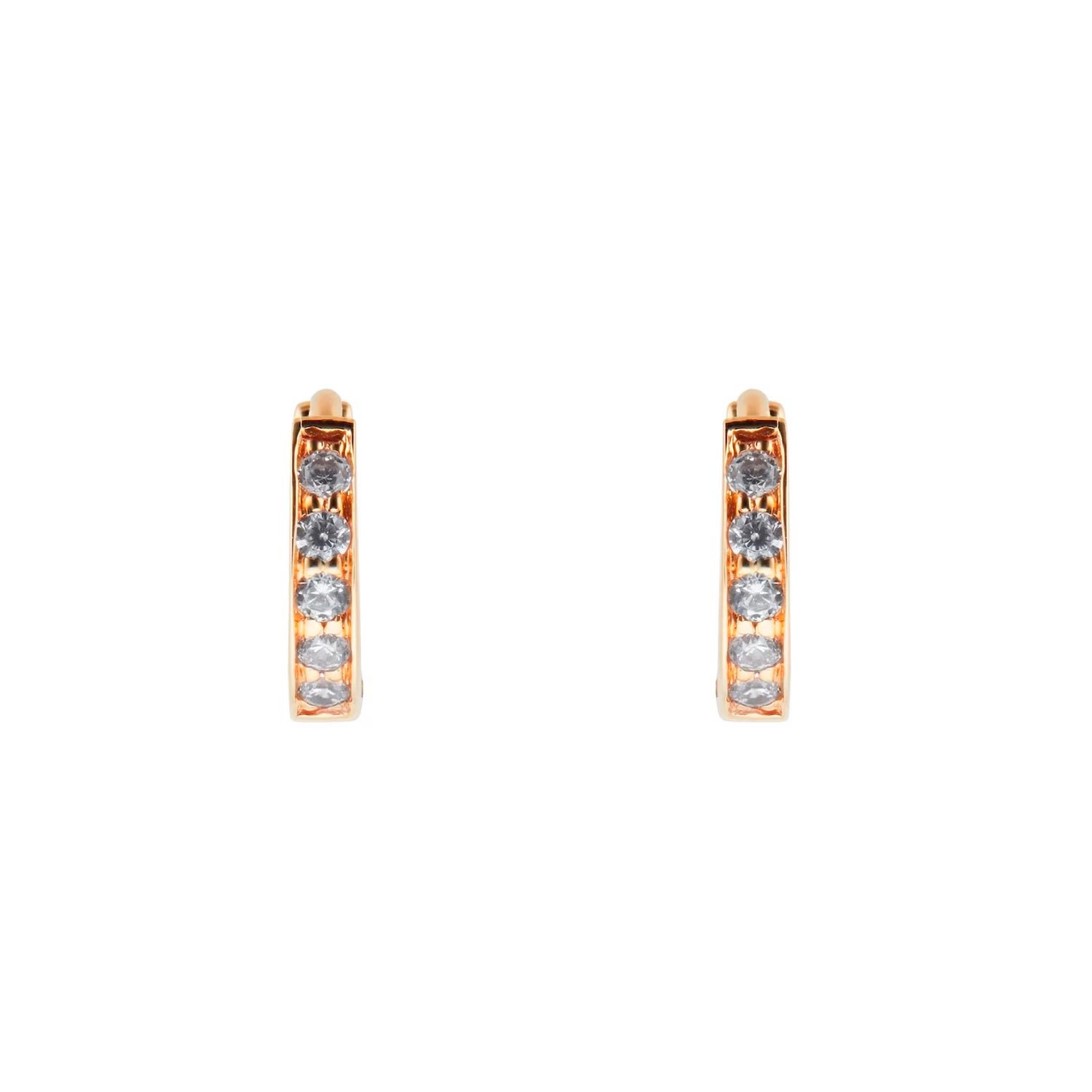 9ct Yellow Gold Cubic Zirconia Huggie Earrings - Image 4