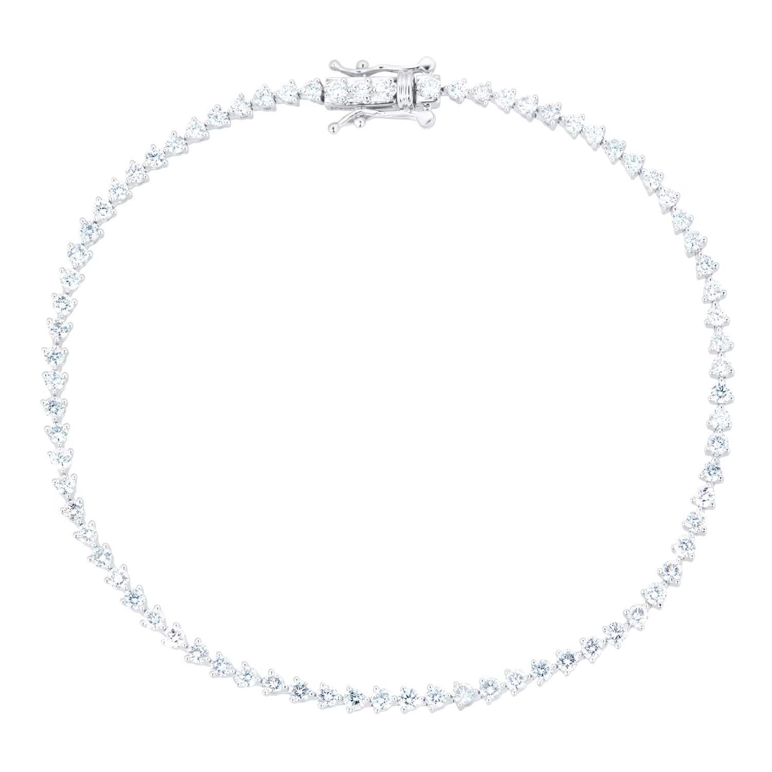18ct White Gold 2cttw Line Bracelet - Image 4
