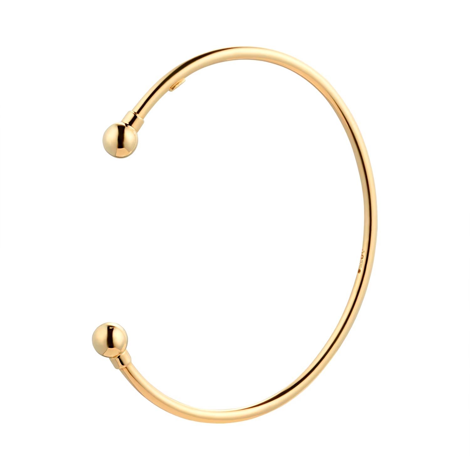 18ct Yellow Gold 2.5mm Tube Torque Bangle - Image 3