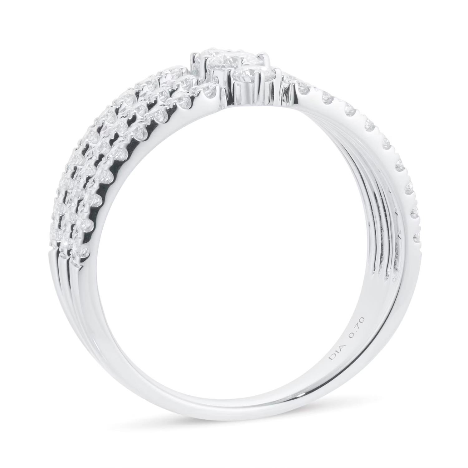 18ct White Gold 0.70ct Diamond Linear Band Ring - Image 3