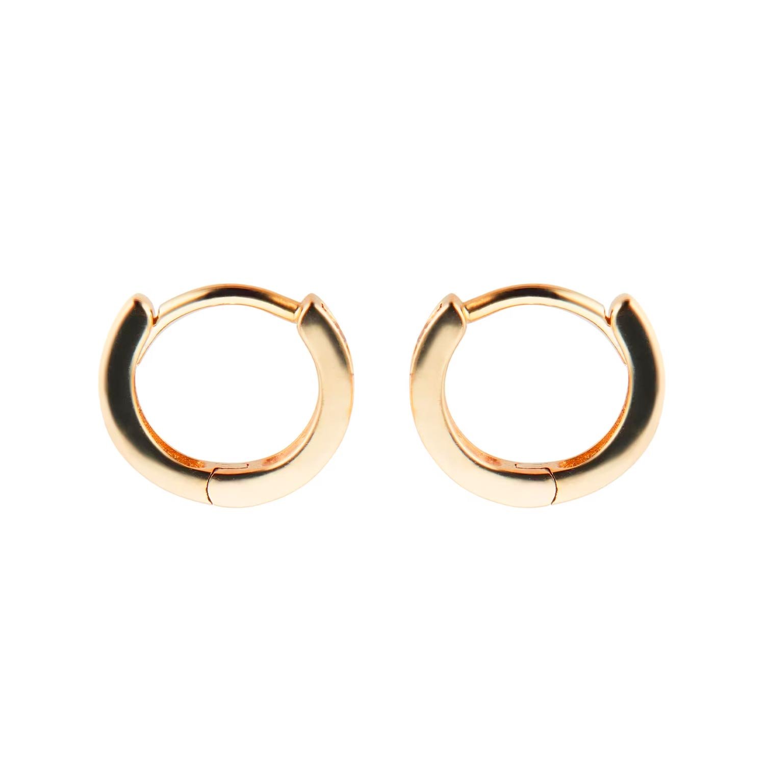 9ct Yellow Gold Cubic Zirconia Huggie Earrings - Image 3